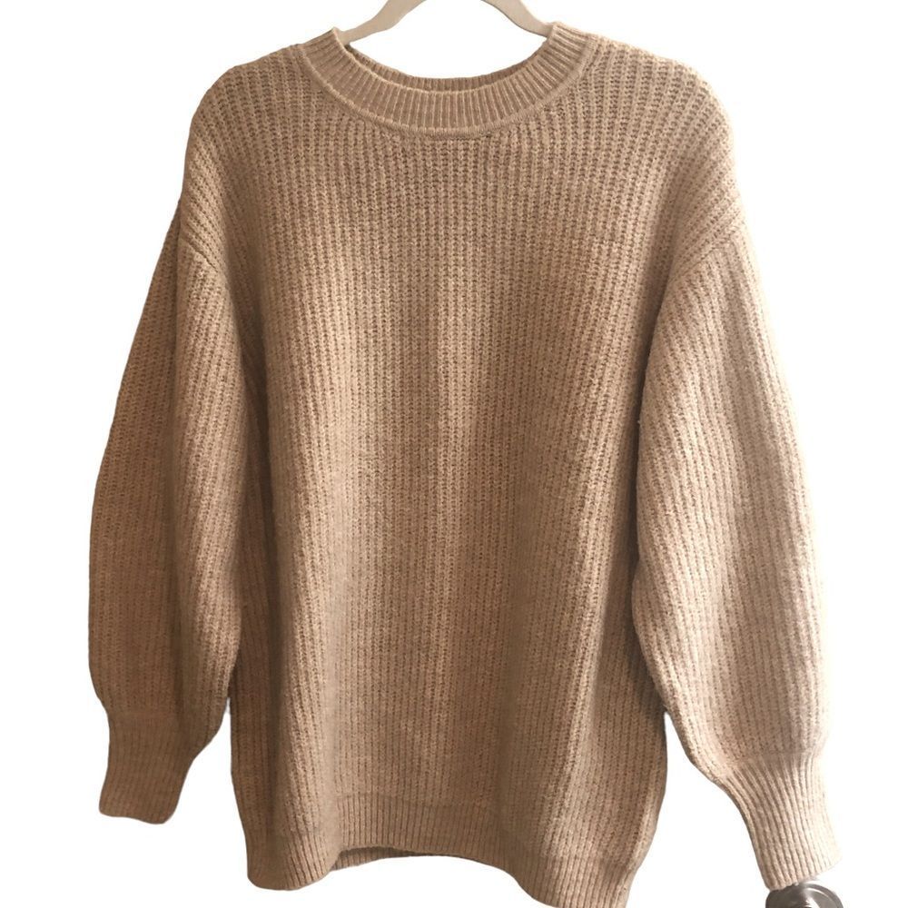 ASOS Ribbed Knit Puffed Sleeve Sweater Size Small